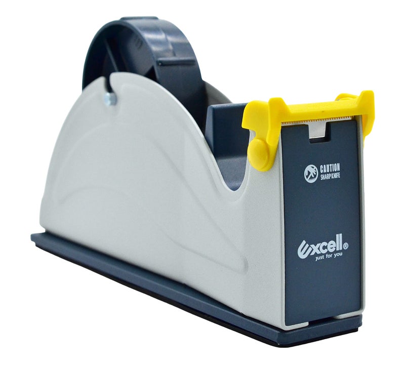 excell موزع شريط طاولة WOD TTD1SD من الفولاذ، أزرق ورمادي - يناسب الشريط حتى عرض 1 بوصة، يحمل نواة 3 بوصات، قاعدة مطاطية مثقلة للثبات - Image 1